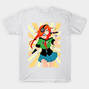 Singer girl. Pop Art T-Shirt